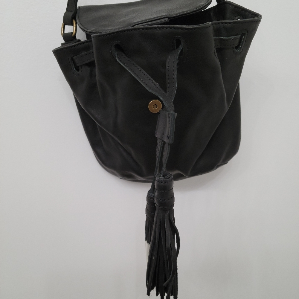 Black Leather Mini Crossbody